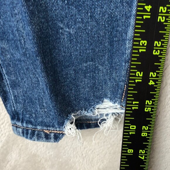 American Eagle Womens Mom Jeans Size 0 Denim Relaxed Distressed Straight Leg - Picture 4 of 16